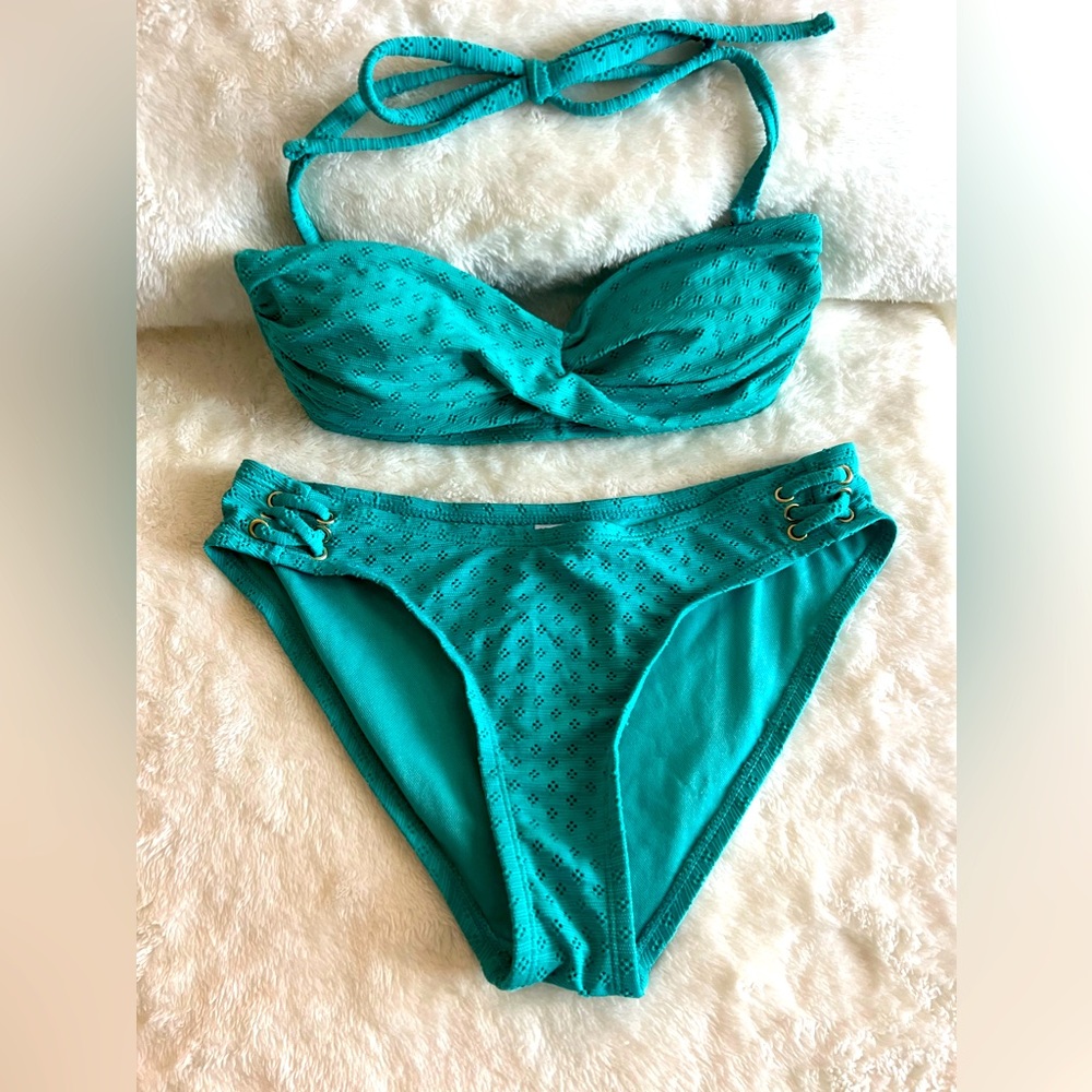 Time & Tru Greenish Blue Bikini